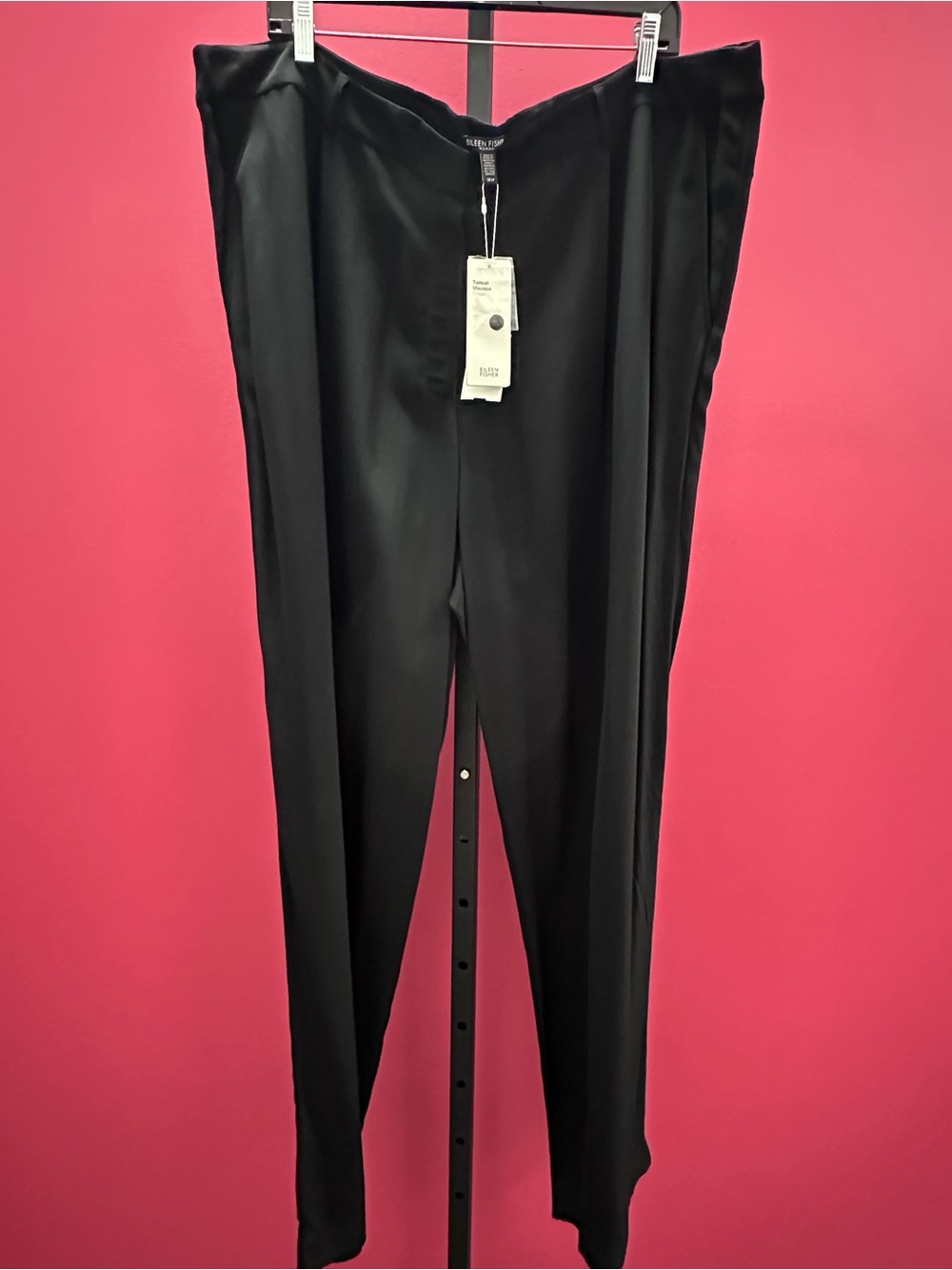 Eileen Fisher Tencel Viscose Crepe Black 🖤 Trousers NWT size 18